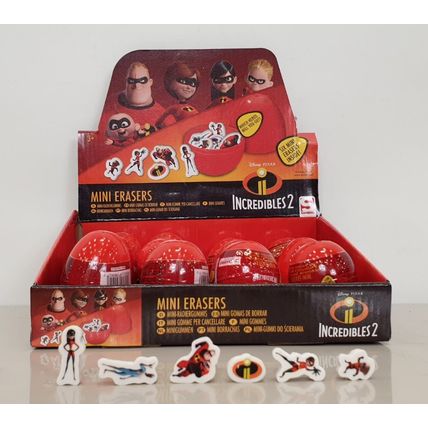 JOB LOT OF 48 EGGS x 6 INCREDIBLES 2 MINI ERASERS