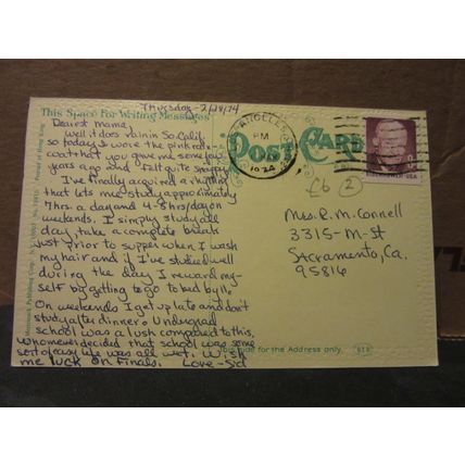 THE CHESHIRE CAT?. Alice in wonderland used American postcard 1974 pm =