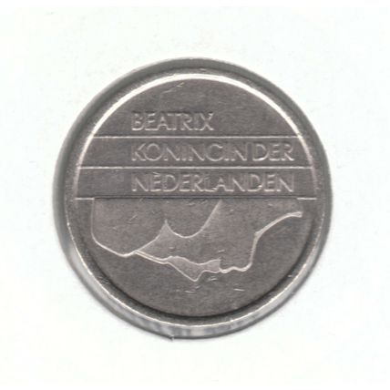 Netherlands 25 Cents 1987 Nickel Coin - Queen Beatrix