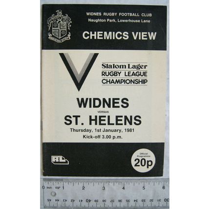 1981 programme Widnes v. St. Helens