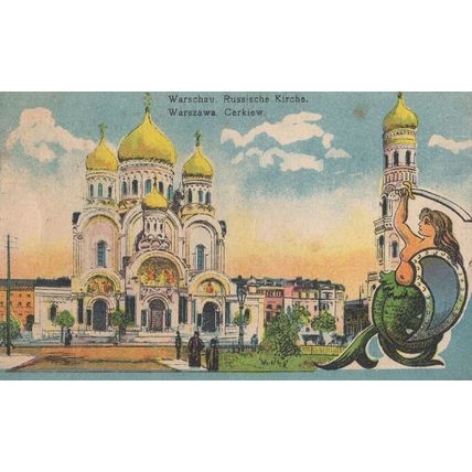 Warszawa Cerkiew Poland German Polish Military 1916 WW1 Postcard