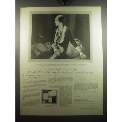 1926 Pond's Cream Ad - Miss Marjorie Oelrichs speaks for New York's Younger Set