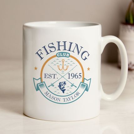 Fishing Club Mug for dad father son daughter girlfriend boyfriend personalised