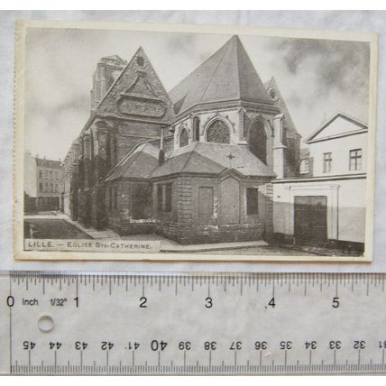 vintage postcard Lille, France, Eglise Ste Catherine