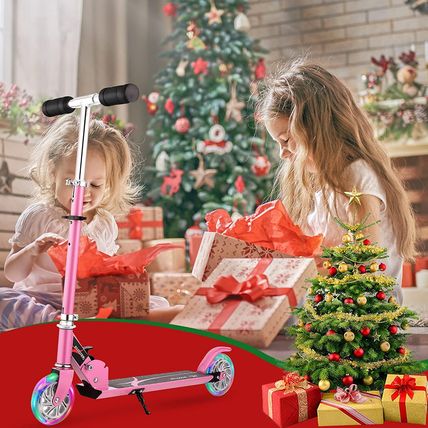 Hikole Scooter for Kids-3 Adjustable Heights-Foldable-LED-PINK-NEW-FAST SHIPPING