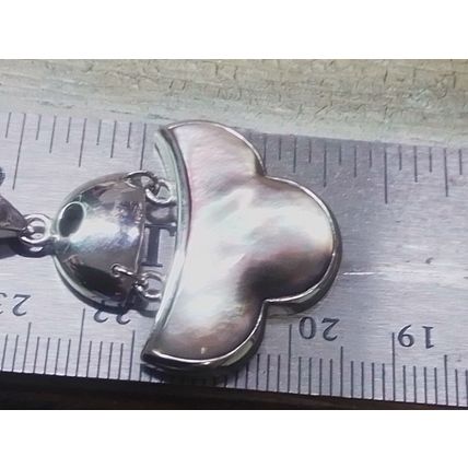Abalone and 925 Sterling Silver Pendant Necklace