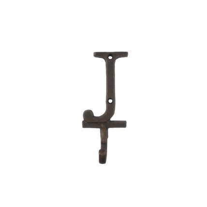 Pack Of 2] Rustic Copper Cast Iron Letter J Alphabet Wall Hook 6""