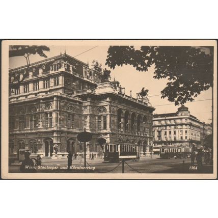 Staatsoper und Kärntnerring, Wien, c.1930s - Postkartenverlag Donauland Foto-AK