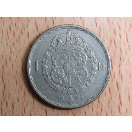 Sweden 1946 1 Silver Krone Coin