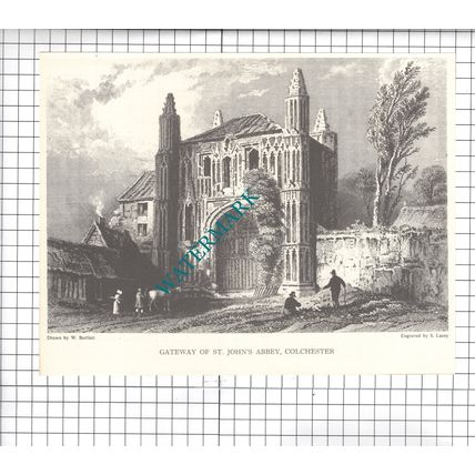 St John's Abbey Colchester Essex W Bartlett - 1970's Print