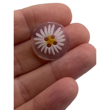 Transparent Clear Daisy Flower 4 Hole Sewing Knitting Buttons 20mm To 11.5mm