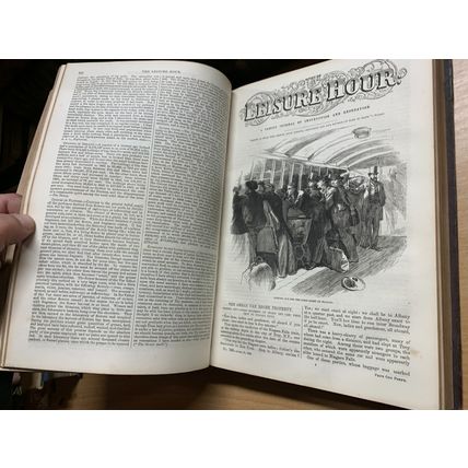 JAN-DEC 1866 "THE LEISURE HOUR" BOUND ISSUES ILLUSTRATED ANTIQUE BOOK (P8)