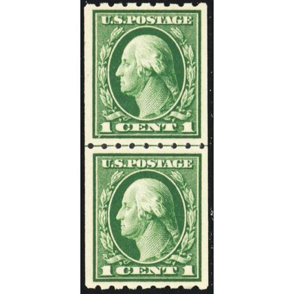 410, Mint XF NH 1¢ Line Pair With Graded 90 PSE Certificate - Stuart Katz