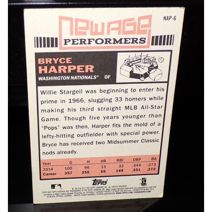 TOPPS HERITAGE 2015 NEW AGE PERFORMERS BRYCE HARPER CARD #NAP-6