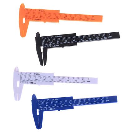 Vernier Caliper Gauge Measurement Plastic Ruler Sliding Measuring Tool White
