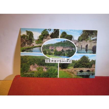 multiview, PICTURESQUE DERBYSHIRE unused postcard by J. Salmon =