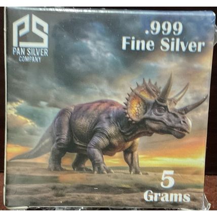 5 Gram Silver Collectible Pan Silver Company Triceratops - Limited # 1363/3000