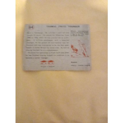 1958 A&BC bubble gum series LIVERPOOL THOMAS YOUNGER Goalkeeper 64