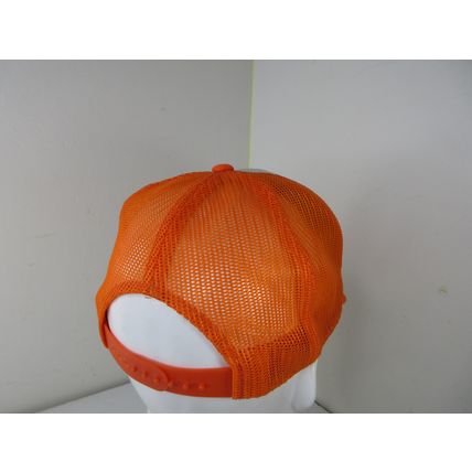 Vintage Union Rock & Materials Trucker Hat Mesh Snapback Cap Orange White
