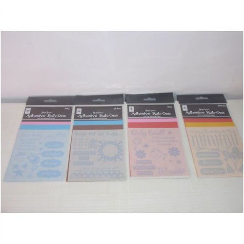 4 Packages of Family Magic Scraps Adhesive Rub-Ons for Scrapbooking