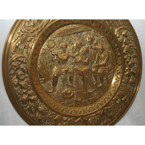 Vintage Brass Hammered Charger Wall Plate