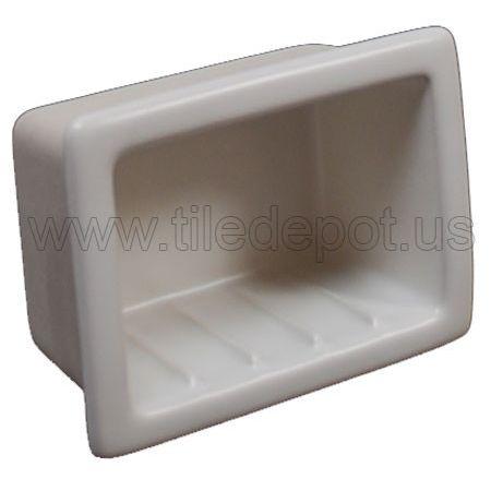 Recessed Soap Dish Porcelain White Matte