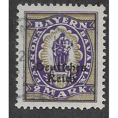 GER 1920 2M ' BAVARIA (OPTD DEUTSCHE REICH') FINE USED (EBID64-716)