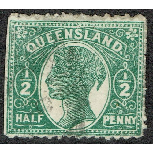 Queensland 1895 ½d Green SG208 GU