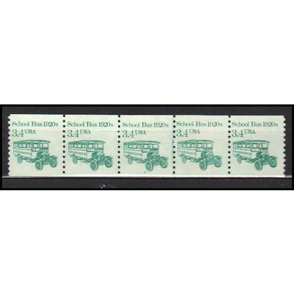 2123 3.4c School Bus Fine MNH Dry Gum PNC 2/5 X0046