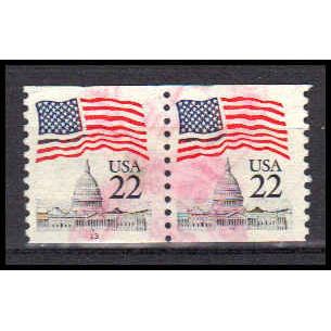 Used 2115 22c U.S. Flag Fine CNP Left 13 PA0630