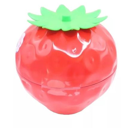 Strawberry Shaped Ornament/Storage Red & Green 15 CM Gift Plastic Mothers Day
