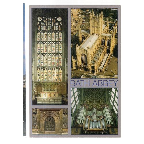 BATH ABBEY, Multi-view vintage unused postcard =