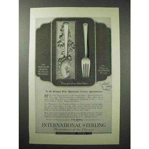 1923 International Silver Ad - Classic Pantheon, Theseum