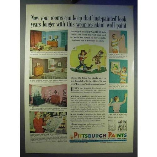 1956 Pittsburgh Paints Ad - Wear-Resitant Wall Paint