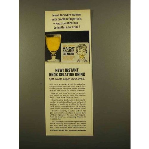 1965 Knox Gelatine Drink Ad - Problem Fingernails