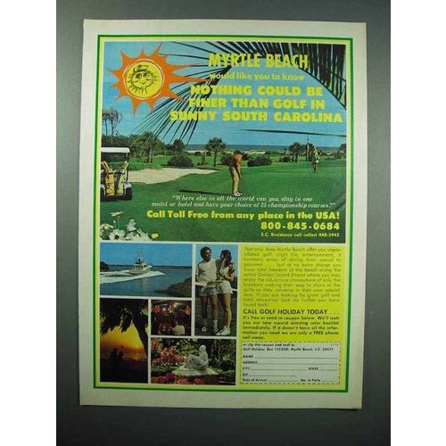 1978 Myrtle Beach South Carolina Tourism Ad - Golf