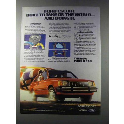 1981 Ford Escort Ad - Take on the World and Doing It
