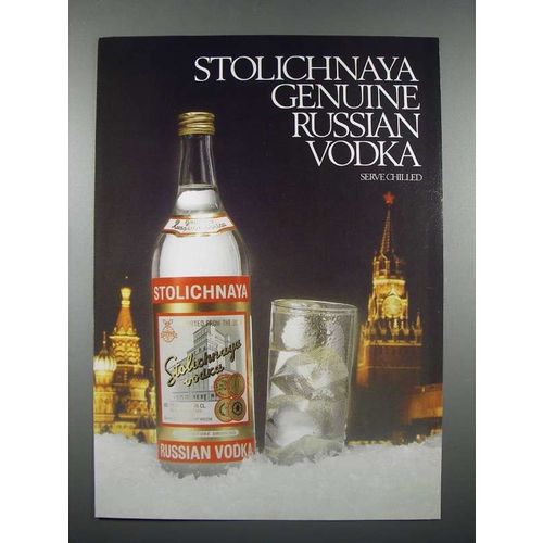 1987 Stolichnaya Vodka Ad - Genuine Russian Vodka