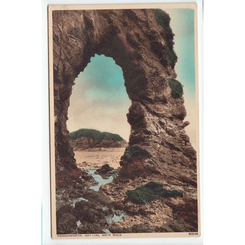 Natural Arch Rock Perranporth Postcard Cornwall 80538