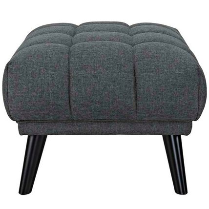 Mid-Century Lounge Arm Chair & Ottoman Tufted Fabric Ottoman Gray, Teal, Blue