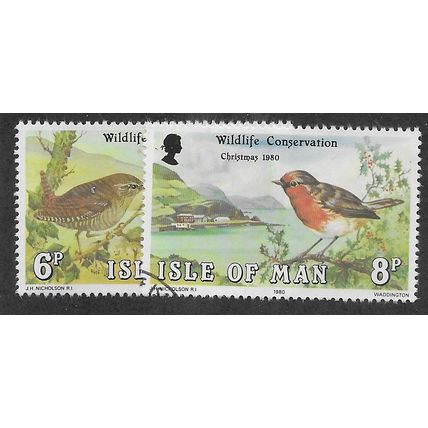 IOM 1980 (SET) 'CHRISTMAS -BIRDS' (2v) FINE USED (EBID68-842)