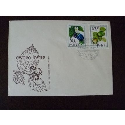 Poland 1977 Wild Fruit stamps FDC SG2481 Hazelnuts Dewberries plants