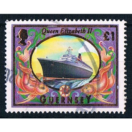 Guernsey 1998 SG800 GU12 Queen Elizabeth II liner £1 Used Stamp