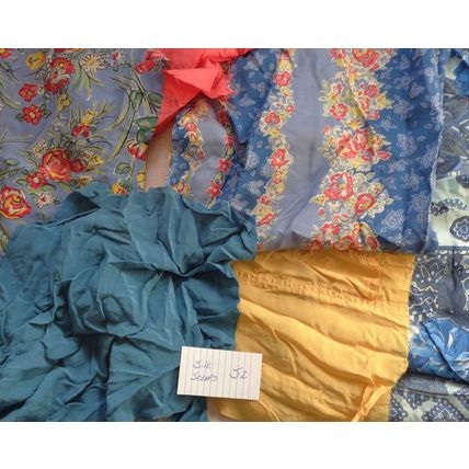 S2 100% Silk Scrap Fabric Lot Material Reclaimed clothing over 3 oz Crafting