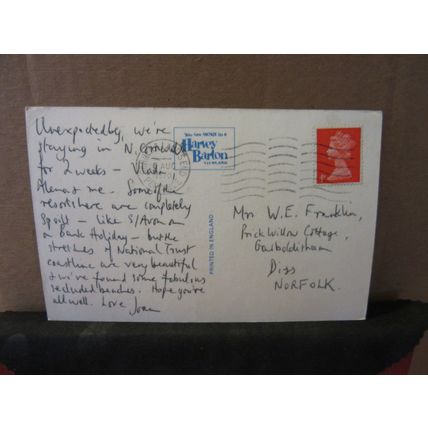 LAND'S END, Cornwall used vintage postcard by Harvey Barton 1970 postmark =