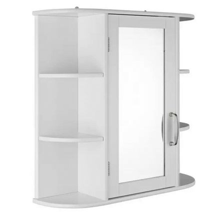 Argos Home Mirrored Cabinet with Shelves - White