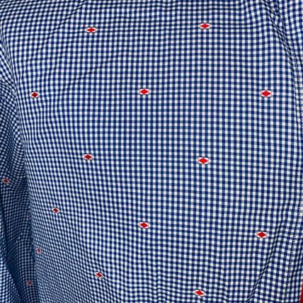 Bugatchi Uomo Classic Fit Dress Shirt Flip Cuffs Blue Striped
