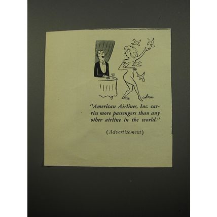 1950 American Airlines Ad - cartoon by Sam Cobean