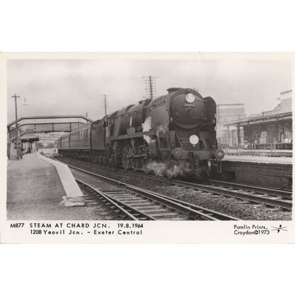 1208 Yeovil Steam Train in 1964 at Chard Station Real Photo Postcard