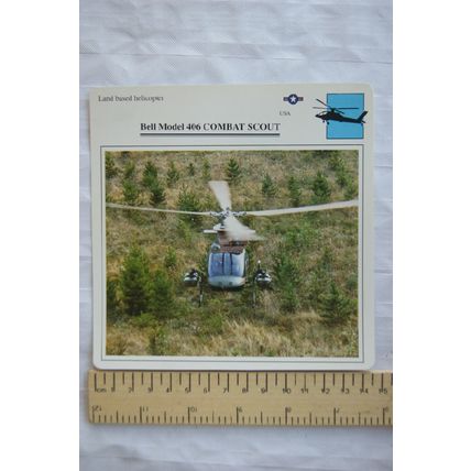 Bell 406 Combat Scout - USA - Land Based Helicopter - Collectors Club Card